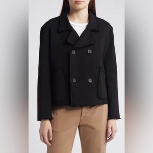 Frank & Eileen Mini Belfast Crop Knit Peacoat | Size L